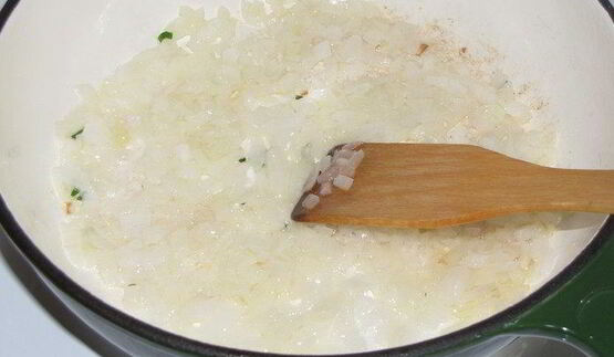 яблочное ризотто с копченым лососем