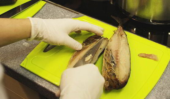 зеленое ризотто со скумбрией