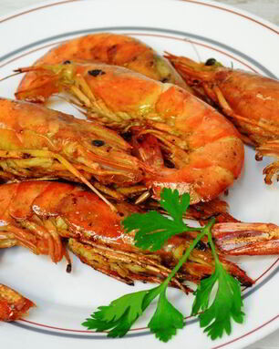 Большая креветка на гриле