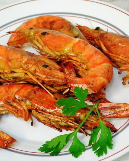 Рецепт большой креветки на гриле