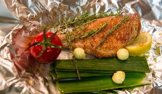 черноморский окунь в фольге