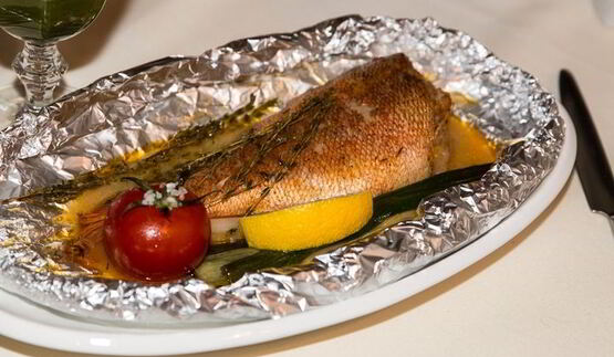 черноморский окунь в фольге