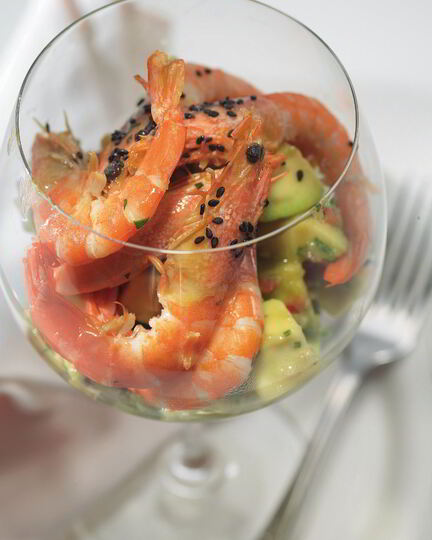 Рецепт креветок с авокадо