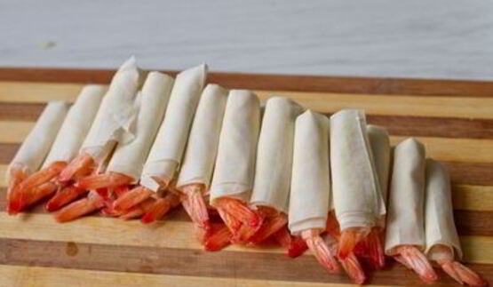 креветки с имбирем в тесте фило