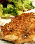 Морской окунь под орехово-горчичной корочкой