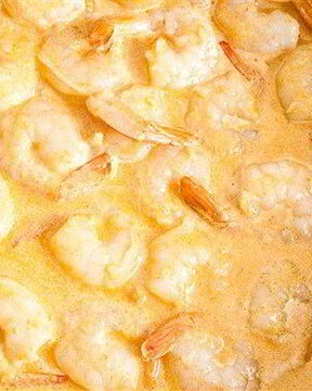 Тигровые креветки в сливочном соусе