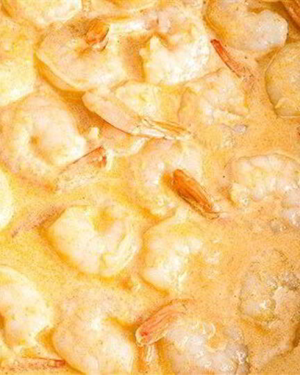 Рецепт тигровых креветок в сливочном соусе