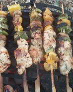 Куриные шашлычки в соусе барбекю