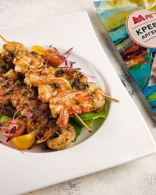 Шашлычки из креветок в апельсиновом маринаде