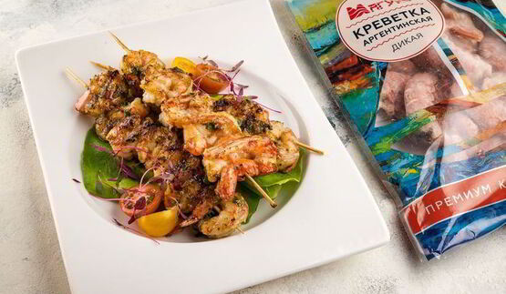 шашлычки из креветок в апельсиновом маринаде