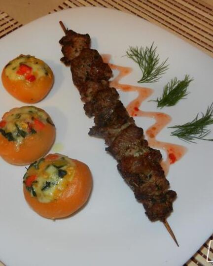 Рецепт шашлычка с запечеными фаршированными репками