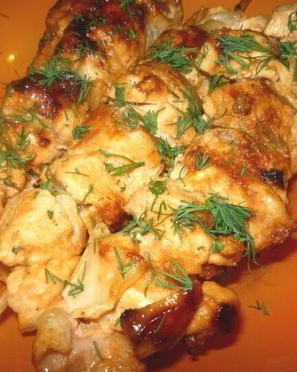 Рецепт шашлыка из курицы на сковороде