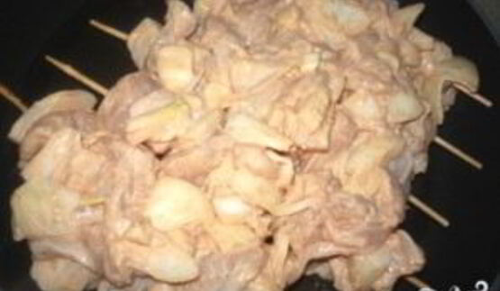 шашлык из курицы на сковороде