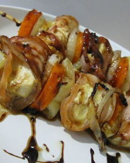 Рецепт шашлыка из курицы с овощами