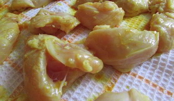 шашлык из курицы с овощами