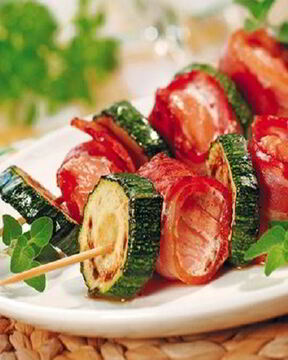 Шашлык из рыбы с цуккини