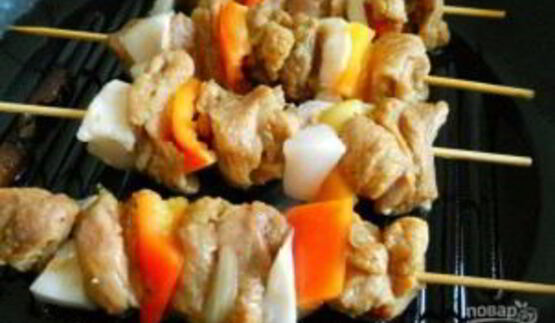 шашлык на сковороде-гриль