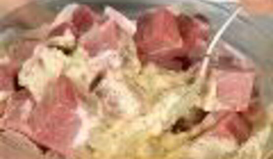 свиные шашлыки в кокосовой стружке