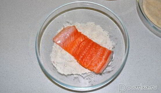 шницель из семги, лосося, форели