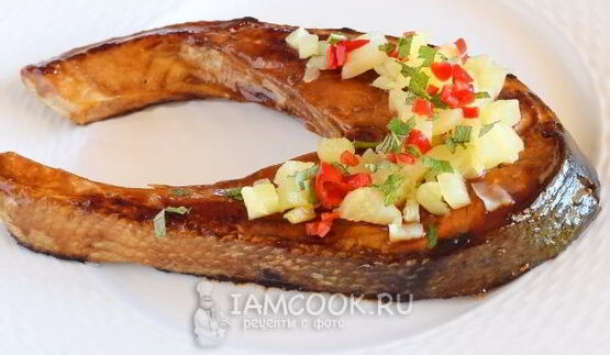 стейк из семги на сковороде