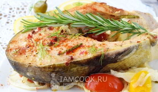 стейк лосося в духовке