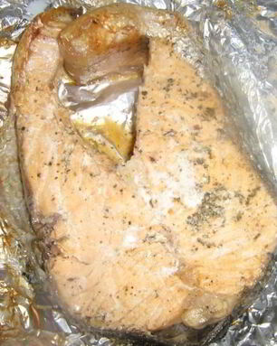 Стейк семги в духовке в фольге