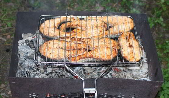 стейки из семги на углях