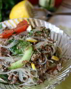 Стеклянная лапша с фаршем и овощами