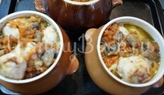 куриные тефтели в горшочках