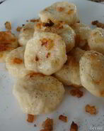 Ленивые вареники из картошки со шкварками