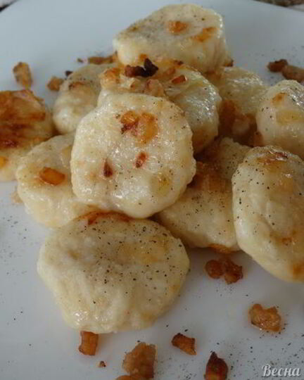 Рецепт ленивых вареников иза картошек со шкварками