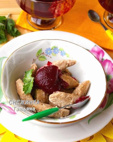 Рецепт ленивых вареников лайт с ягодным киселем