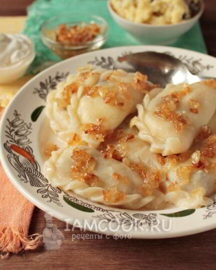 Рецепт вареников из заварного теста с картошкой и грибами