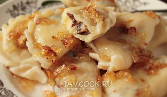 вареники из заварного теста с картошкой и грибами