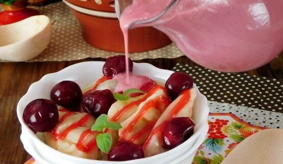 вареники с вишней на кефире