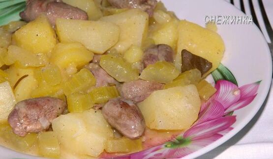 бланкет с куриными сердечками