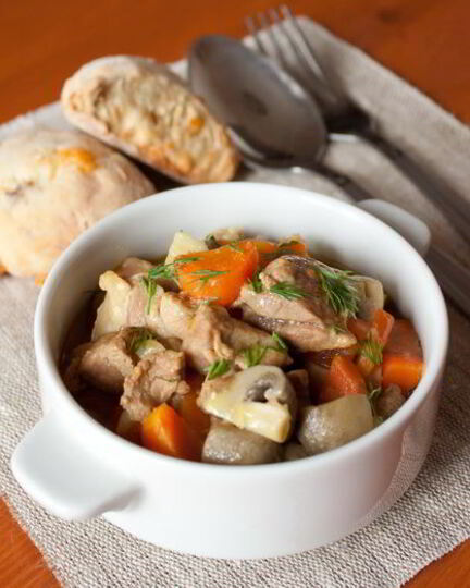 Рецепт жаркого из индейки с карри и грибами