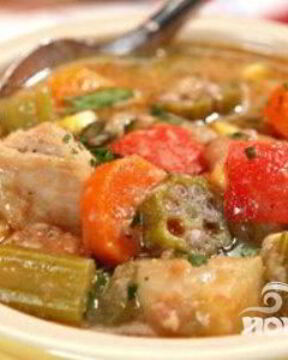 Жаркое из курицы, картофеля и сельдерея