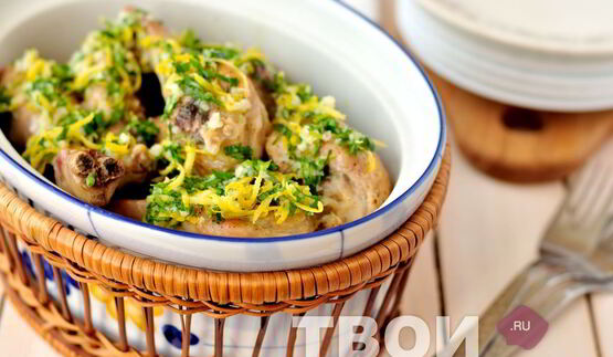 жаркое из курицы с лимоном и чесноком