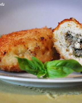 Куриные зразы с грибами и базиликом