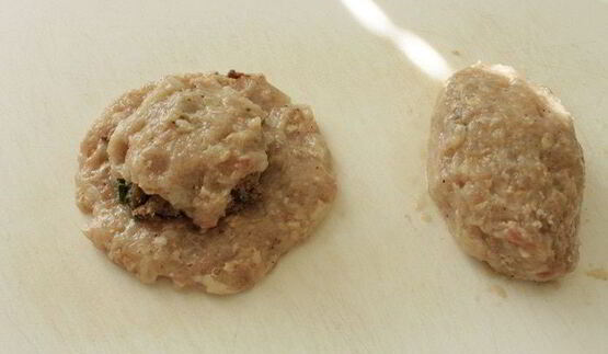 куриные зразы с печенью и яблоками