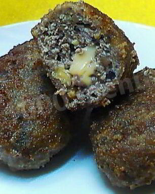 Мясные орехово-грибные зразы с сыром
