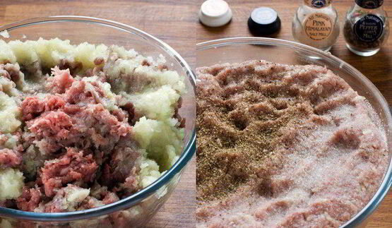 рисово-мясные зразы с чечевичным гарниром