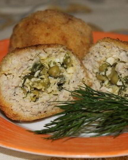 Рецепт зраз с зеленым горошком и зеленью