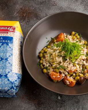 Ароматная каша с лесными грибами