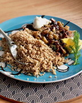 Гречка с баклажанами