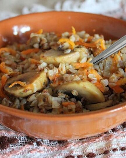 Рецепт гречки с грибами и морковью