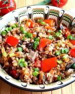 Гречка с грибами и овощами