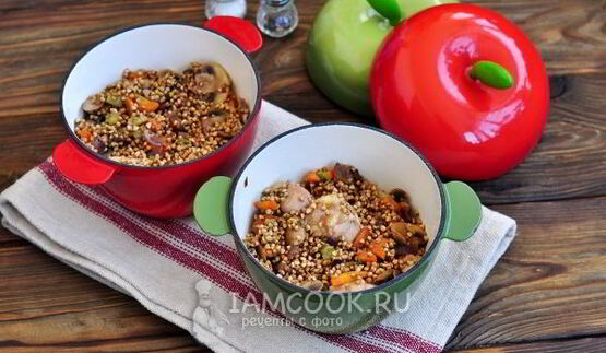 гречка с грибами в горшочке в духовке