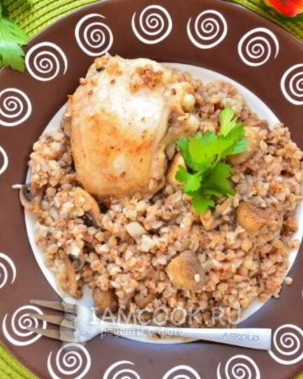 Рецепт гречки с курицей и грибами